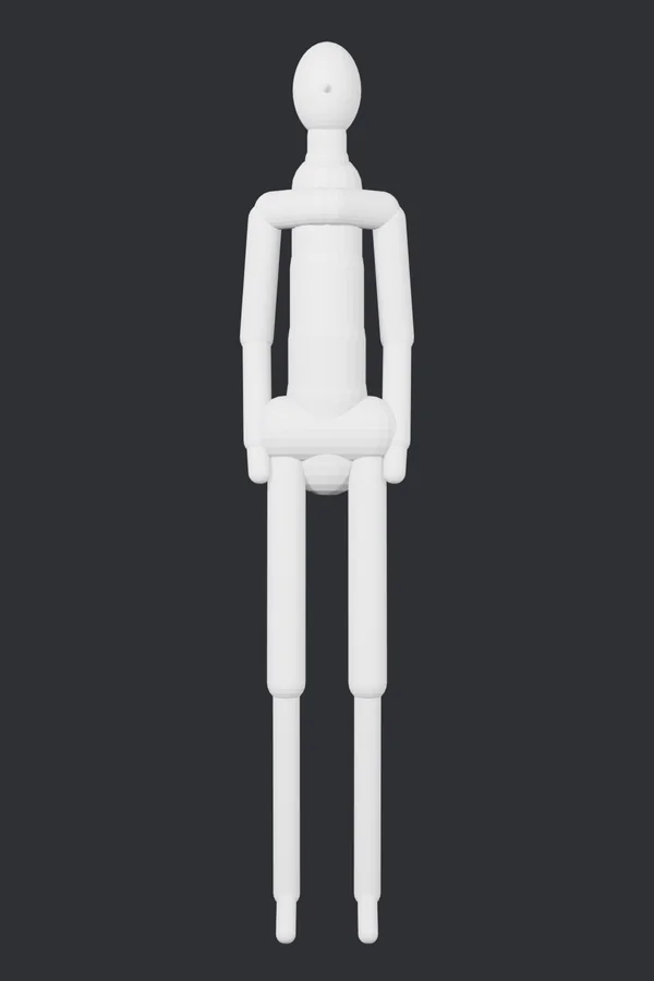 Blender 全身白模，站姿